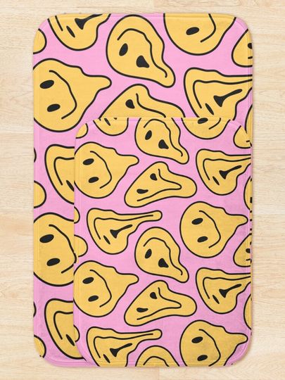 Melting smiley face Bath Mat