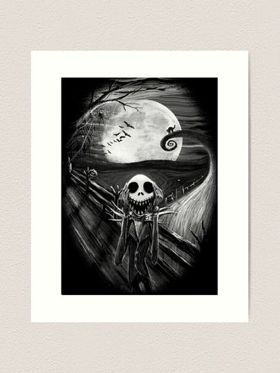 Jack skellington scream art Art Print