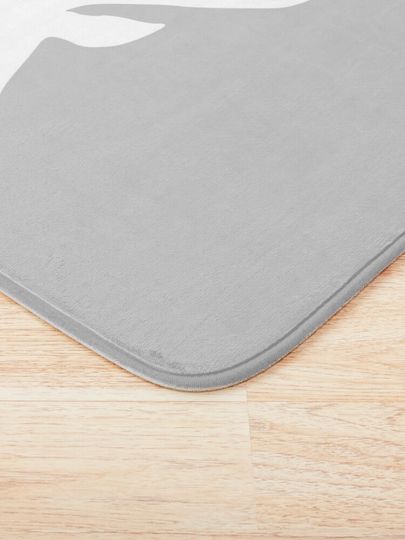 Grey Stag Deer Head Silhouette - Gray Reindeer Bath Mat