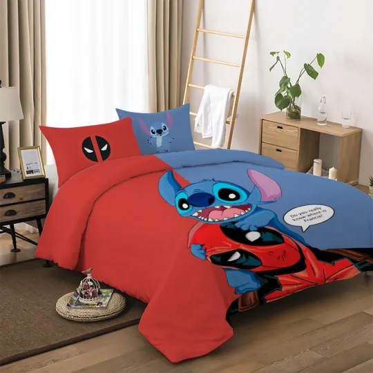 Deadpool Stitch Design Duvet Cover Bedding Set Pillow Cases Single Double King 1