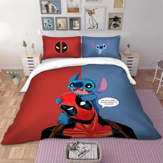 Deadpool Stitch Design Duvet Cover Bedding Set Pillow Cases Single Double King 1