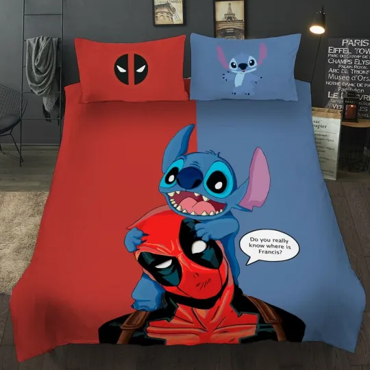 Deadpool Stitch Design Duvet Cover Bedding Set Pillow Cases Single Double King 1