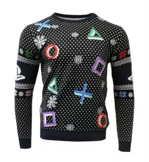 Large (UK) Playstation Ugly Christmas Jumper Sweater Xmas PS12345large