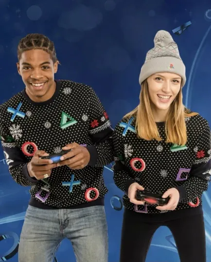Large (UK) Playstation Ugly Christmas Jumper Sweater Xmas PS12345large