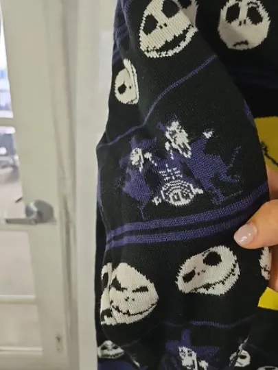 DISNEY NIGHTMARE BEFORE CHRISTMAS SWEATER UGLY FAIR ISLE JACK SALLY PULLOVER S