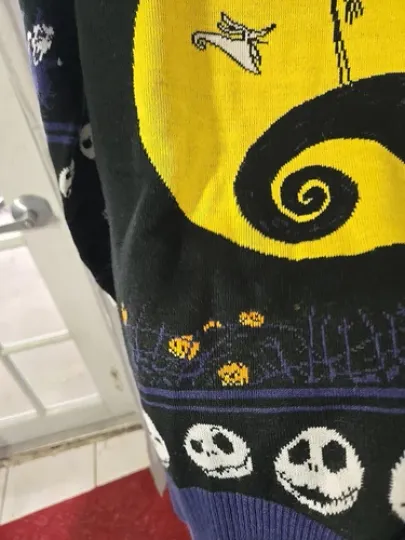 DISNEY NIGHTMARE BEFORE CHRISTMAS SWEATER UGLY FAIR ISLE JACK SALLY PULLOVER S
