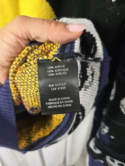 DISNEY NIGHTMARE BEFORE CHRISTMAS SWEATER UGLY FAIR ISLE JACK SALLY PULLOVER S