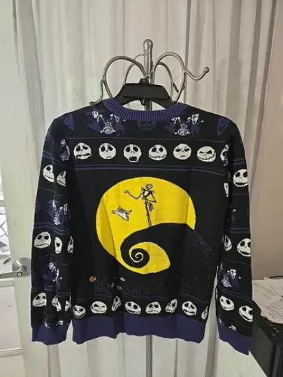 DISNEY NIGHTMARE BEFORE CHRISTMAS SWEATER UGLY FAIR ISLE JACK SALLY PULLOVER S