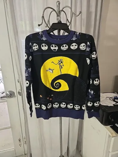 DISNEY NIGHTMARE BEFORE CHRISTMAS SWEATER UGLY FAIR ISLE JACK SALLY PULLOVER S