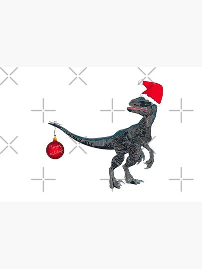 Velociraptor Christmas Bath Mat