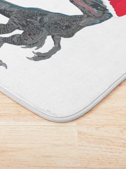 Velociraptor Christmas Bath Mat
