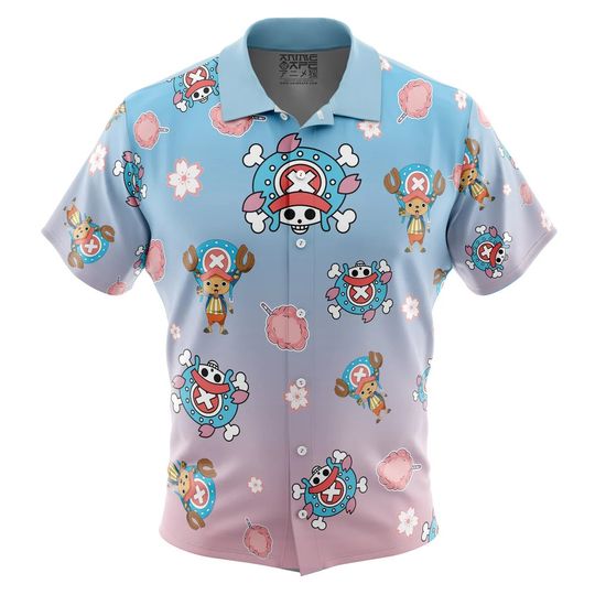 Chopper Pattern Button Up Hawaiian Shirt