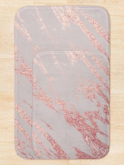 Porcelain grey rose gold Bath Mat