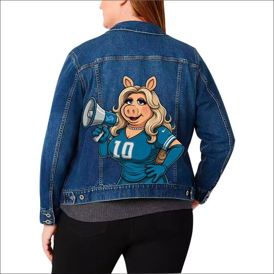 Miss Piggy Detroit Lions Jean Jacket