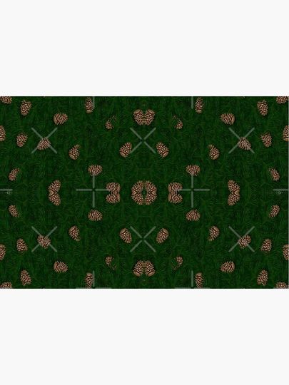 Natural Pinecones On Green Grass Background Bath Mat