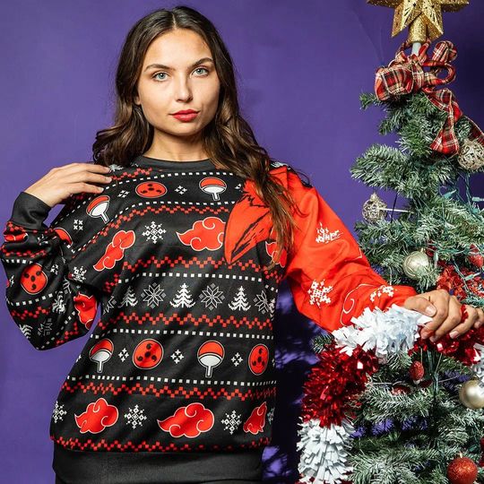 Akatsuki Itachi Symbolic Crows Custom Anime Christmas Sweater