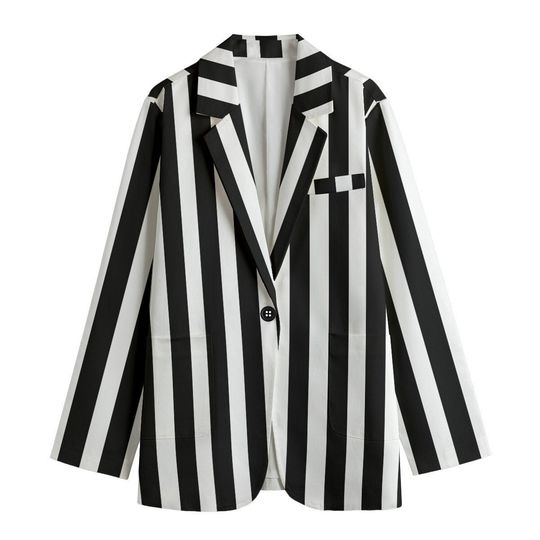 Black and White Leisure Blazer