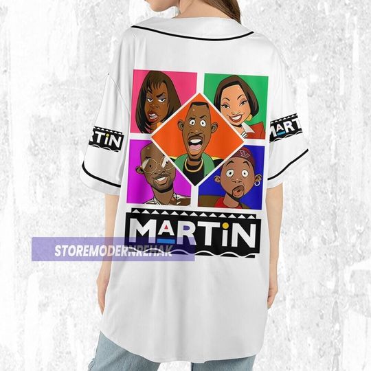 Personalize Martin Tv 90s Characters Cartoon Art, Martin Lawrence Baseball Jersey Team, Movie TV Show Funny Birthday Gift For Fans