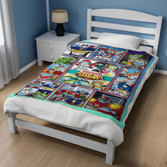 Custom Transformer Blanket, Personalized Robot Blankets, Boy Bed Room Blanket, Transformer Blanket, Auto Bots Birthday Blanket