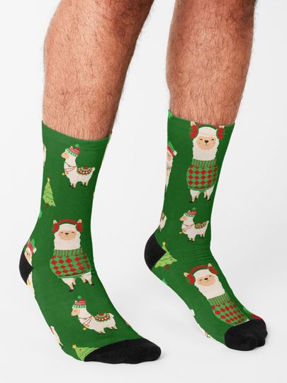 Christmas Lama Socks