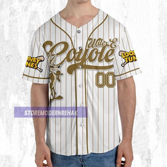 Custom Looney Wile E Coyete Simple Baseball, Baseball Team Outfit, Gift for Space Jamz Fans, Tune Squad Jersey, Family Jersey