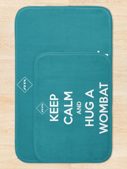 keep calm and hug a wombat   Bath Mat