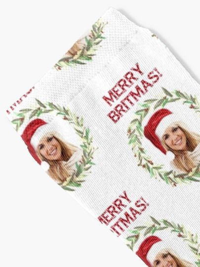 Merry Britmas - For Celebrating a Very Britney Christmas (Red Text) Socks