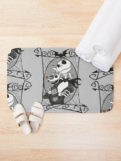 Jack Skellington and Zero - The Nightmare Before Christmas Bath Mat