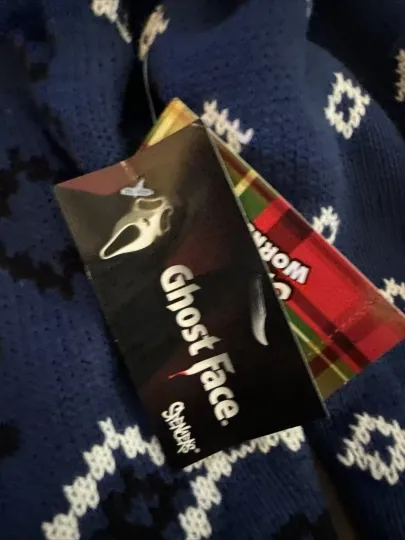 Scream Ghost Face Christmas Ugly Sweater Size Large Light Up And Screaming Sound