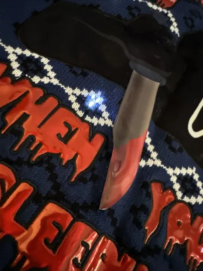 Scream Ghost Face Christmas Ugly Sweater Size Large Light Up And Screaming Sound