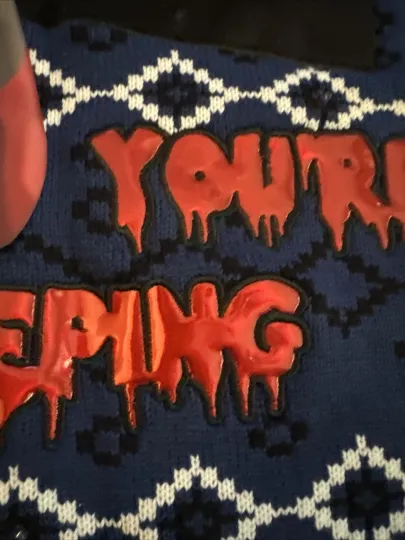 Scream Ghost Face Christmas Ugly Sweater Size Large Light Up And Screaming Sound