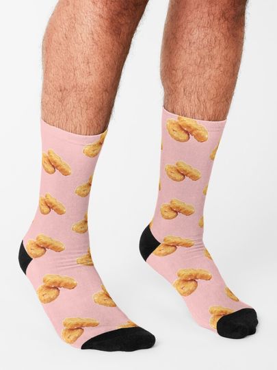 Sparkly Crispy Deep Fried Chicken Nuggets Funny Girly Gift Socks