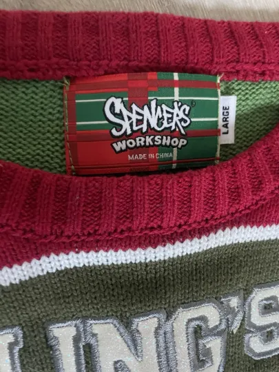 Spencers Elf Ugly Christmas Sweater With Lights Large Men