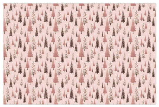 Pink Christmas Tree Wrapping Paper, Merry Christmas Wrapping Paper, Vintage Gift Wrap, Christmas gift wrap