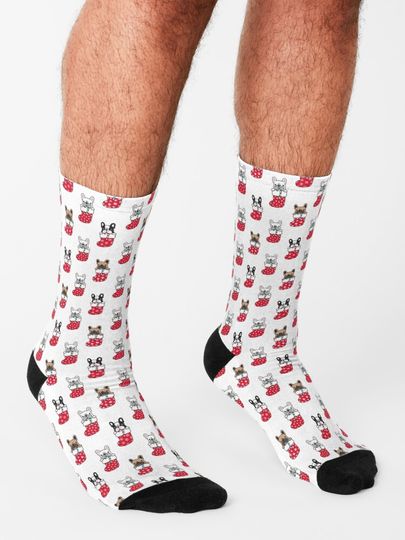 French Bulldog Christmas Socks Socks