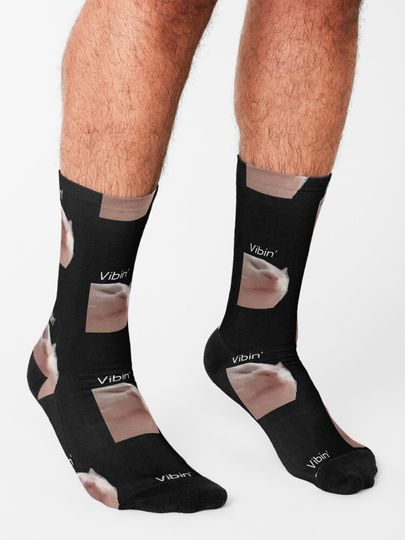 Vibin cat meme Socks