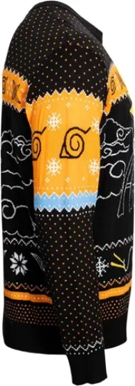 Narutoo Shippuden Sasuke Chibi Ramen Holiday Snowflakes Ugly Christmas Sweater