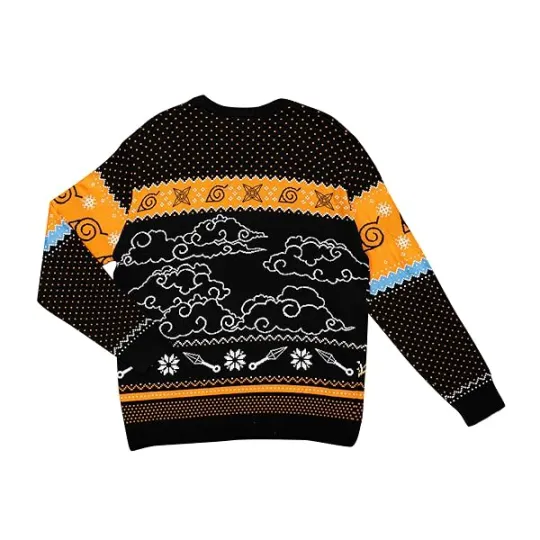 Narutoo Shippuden Sasuke Chibi Ramen Holiday Snowflakes Ugly Christmas Sweater