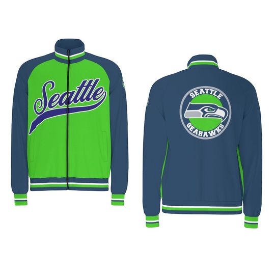 SEATTLE SEAHAWKS  Raglan-Sleeve Stand Collar Jacket