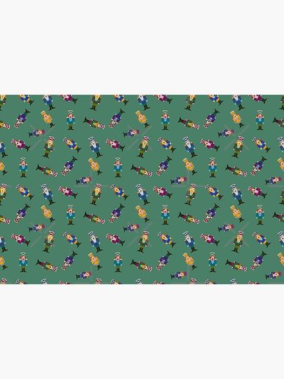 Nutcracker Parade - Christmas design pattern with green background Bath Mat
