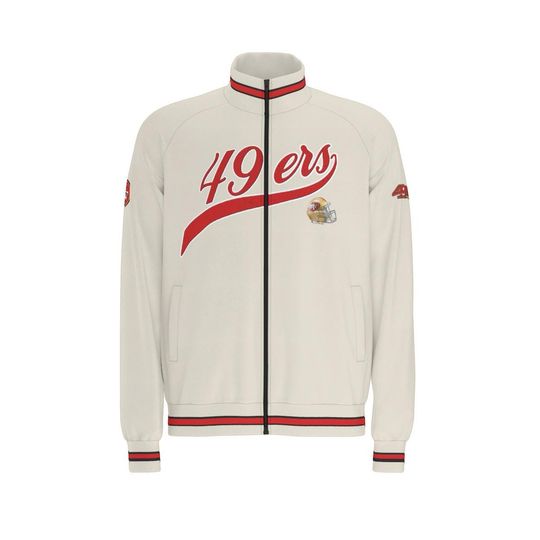 SF 49ERS TAN  Raglan-Sleeve Stand Collar Jacket