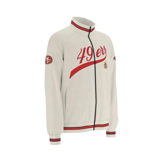 SF 49ERS TAN  Raglan-Sleeve Stand Collar Jacket