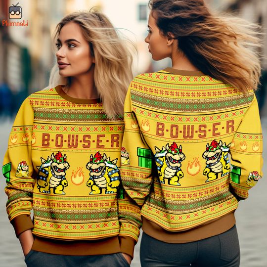 Super Mario Bowser Ugly Christmas Sweater, Bowser Sweater, Mario Christmas Shirt, Mario Family Christmas, Christmas Vacation Shirt