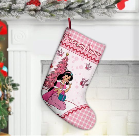 Personalized Disney Princess Christmas Stocking, Family Christmas Stocking
