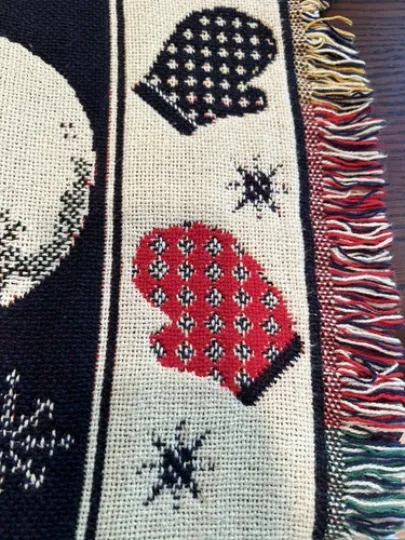 Christmas Winter Snowman Tapestry Throw Blanket Crown Crafts