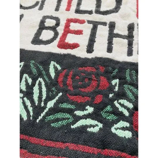 Woven Tapestry Throw Blanket Christmas Wise Men Child Born Bethlehem Reversible