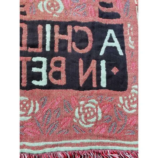 Woven Tapestry Throw Blanket Christmas Wise Men Child Born Bethlehem Reversible