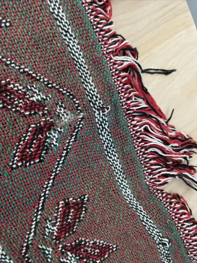 Disney Mickey Mouse Pluto Christmas Santa Woven Throw Blanket Tapestry 46x69”