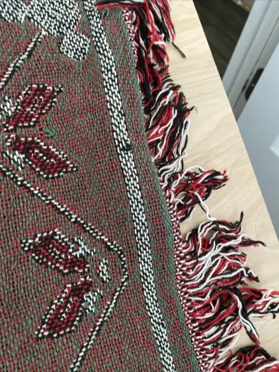 Disney Mickey Mouse Pluto Christmas Santa Woven Throw Blanket Tapestry 46x69”