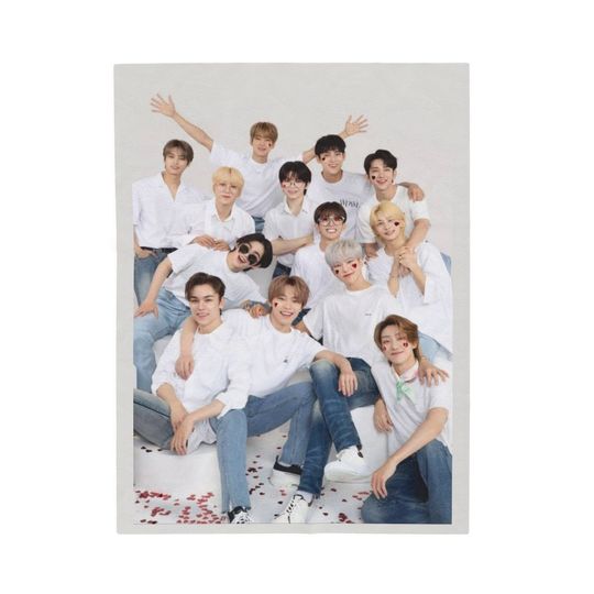 SVT Group Photo Blanket, Seventeen Kpop Merch,